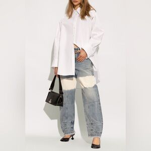 Jil sander Bleached Paneled High-Rise Tapered Jeans